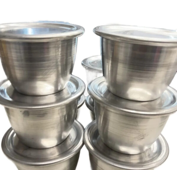 6pcs Moi Moi Reusable Aluminium Pot Cup Bowl Set with Lids - Image 3